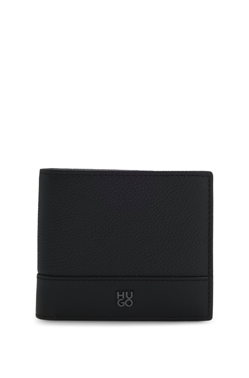 LEATHER WALLET WITH STACKED-LOGO TRIM AND COIN POCKET 1