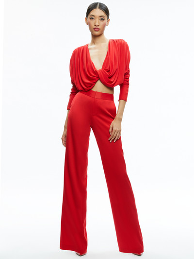 Alice + Olivia ELDA TWISTED DRAPED CROPPED TOP outlook