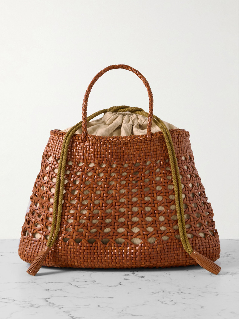 Santa Cano Woven Leather Tote 1