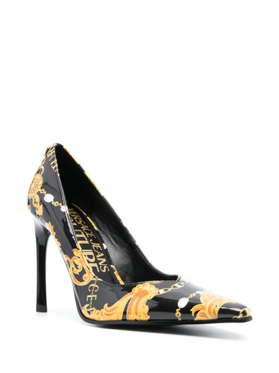 VERSACE JEANS COUTURE 95mm baroque-print pointed pumps outlook