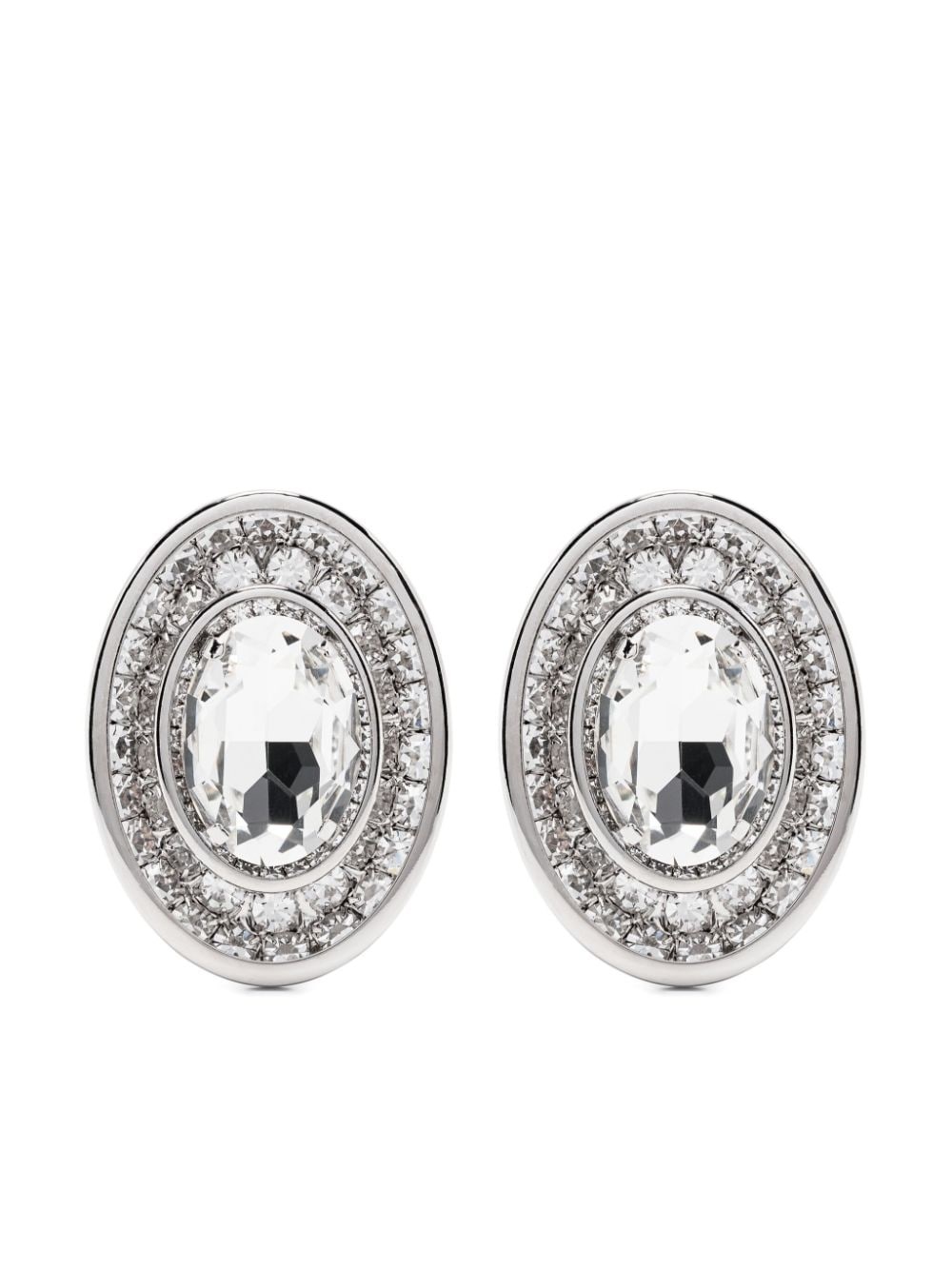 oval-shape crystal earrings - 1