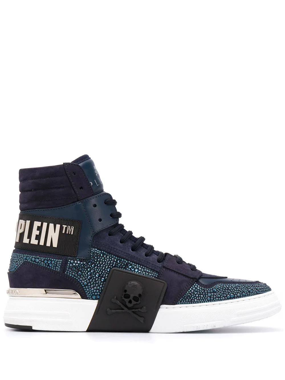 crystal-embellished high-top sneakers - 1