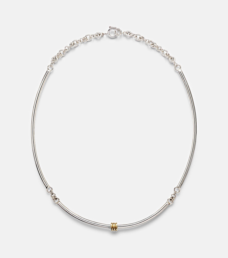 Helio Tria sterling silver and 18kt gold necklace 1