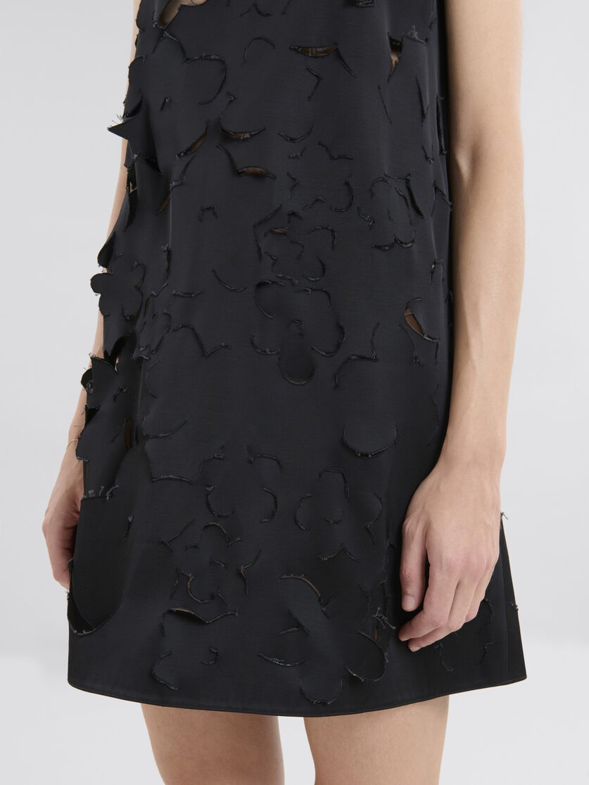 FLARED DUCHESS SATIN DRESS WITH CUT OUT DETAIL - 5