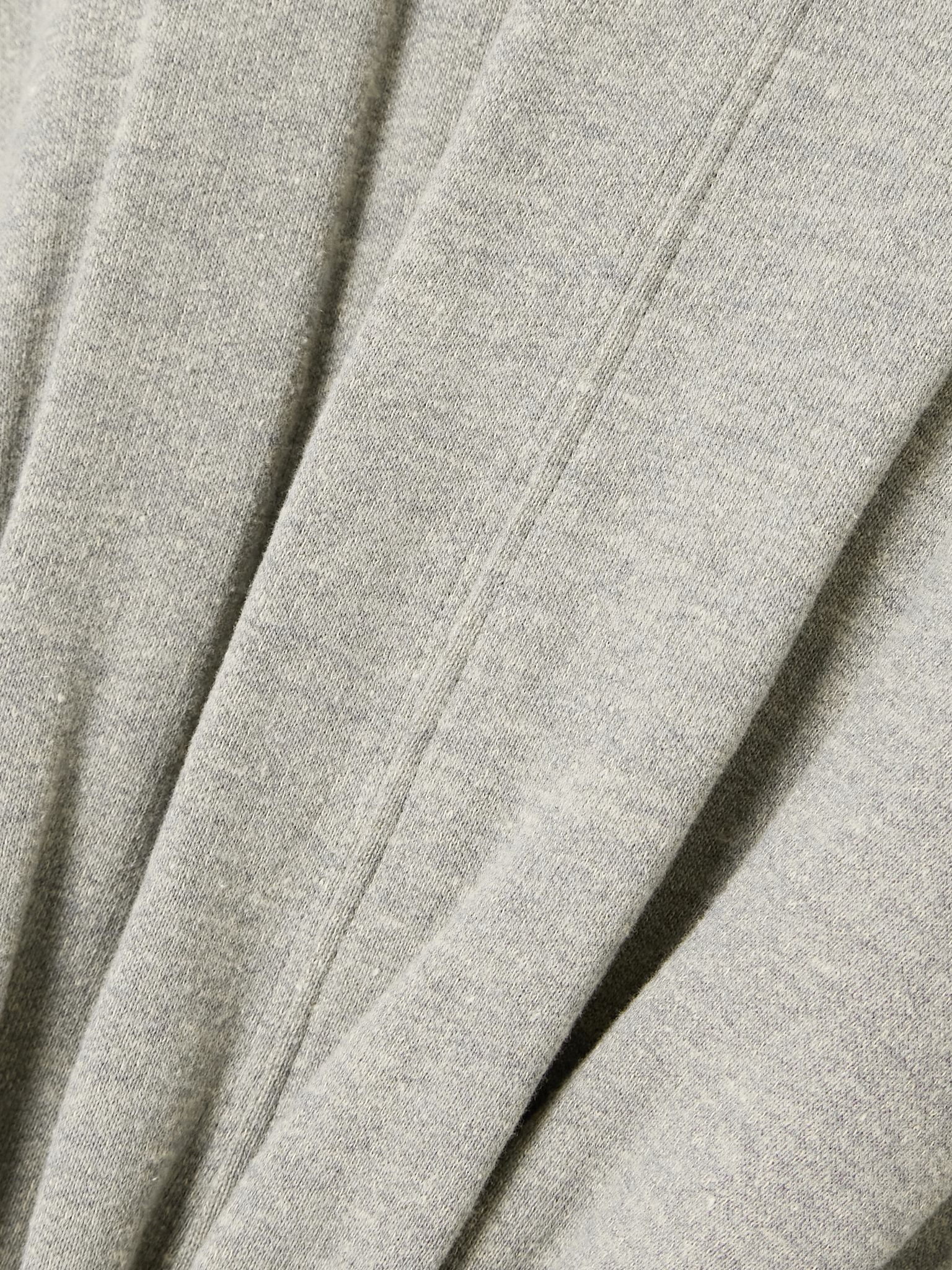 Cropped cotton-blend jersey hoodie Gray - 4