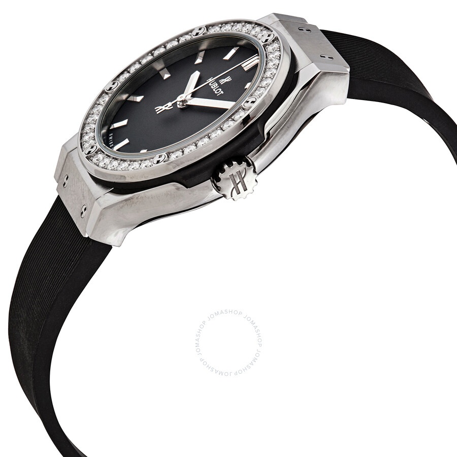 Hublot Classic Fusion Mat Black Dial Ladies Diamond Watch 581.NX.1171.RX.1104 - 2