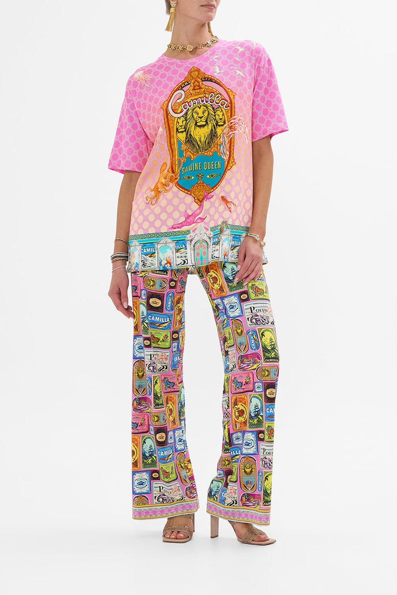 CAMILLA OVERSIZED BAND TEE - PINK/ MULTI outlook