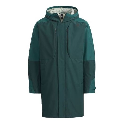 adidas Elastic hooded Zipper Logo Jacket Green H39268 - 1