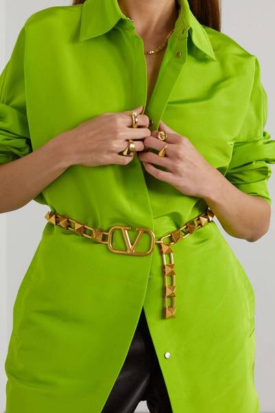 Valentino Valentino Garavani VLOGO Roman Stud gold-tone waist belt outlook