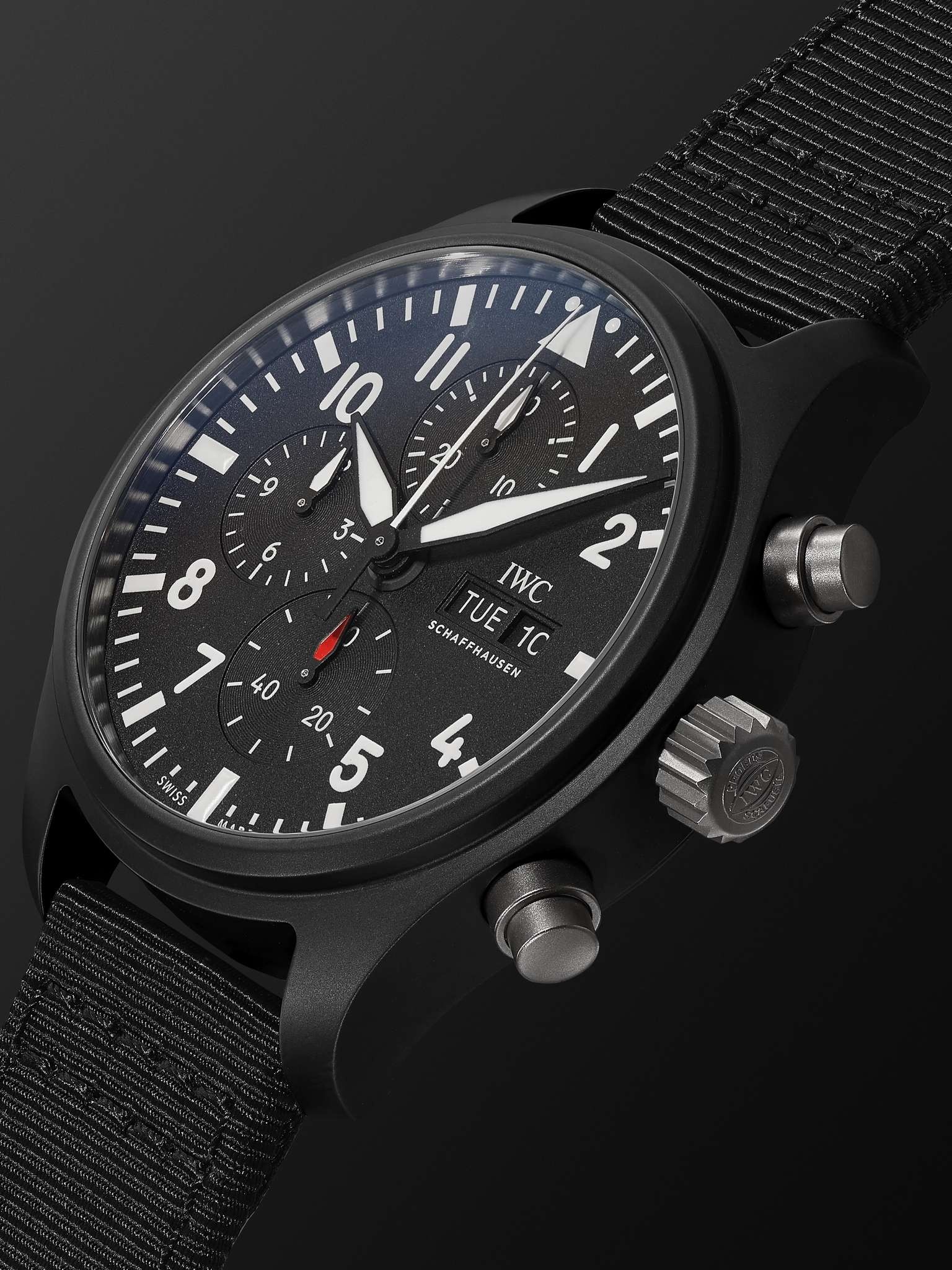 Pilot's TOP GUN Automatic Chronograph 44.5mm Ceramic and Textile Watch, Ref. No. 	IW389101 - 4