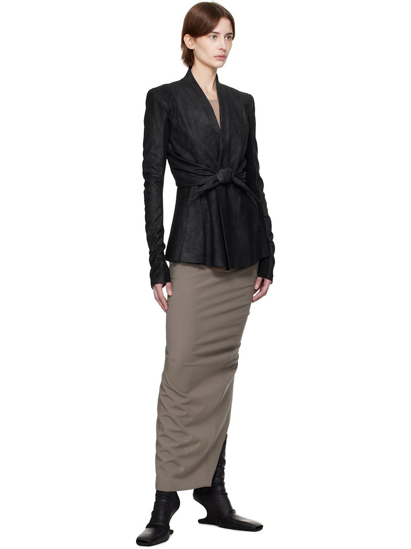 Rick Owens Gray Hollwood Soft Pillar Maxi Skirt outlook