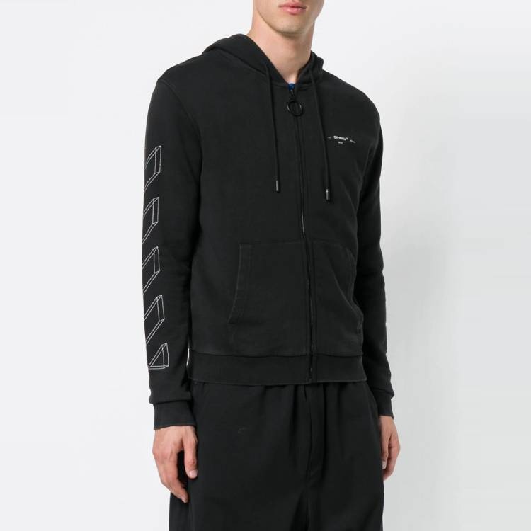 Off-White Unisex Print Jacket Black/Grey OMBB033E181920020901 - 4