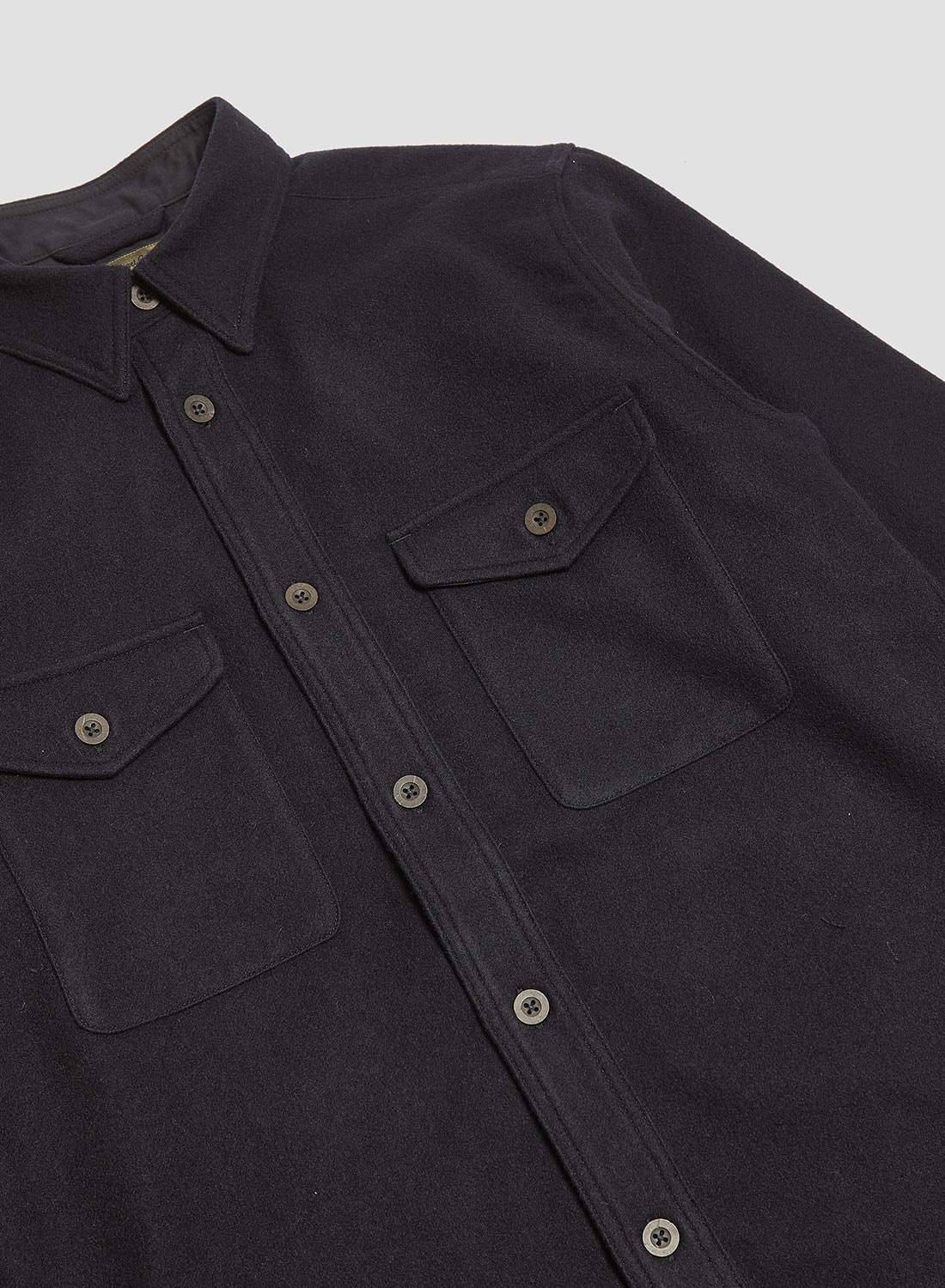 Tharkay Shirt Wool Flannel in Dark Navy - 2