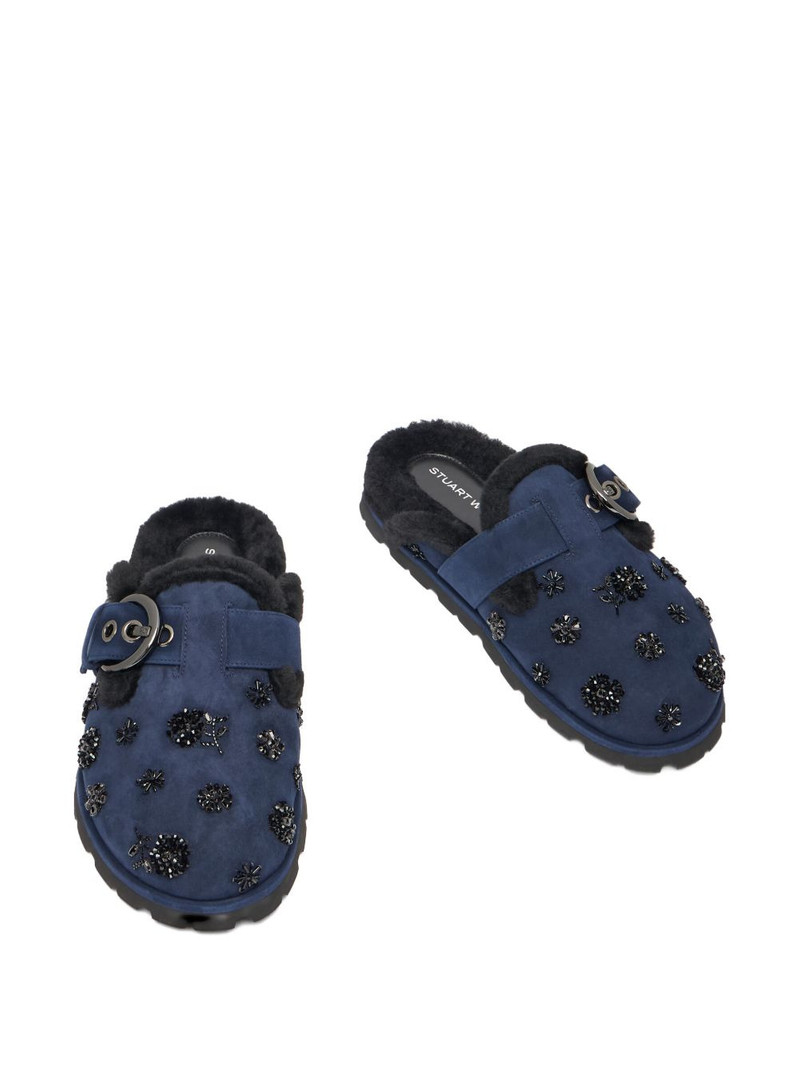 Chrystie shearling buckle mules 3