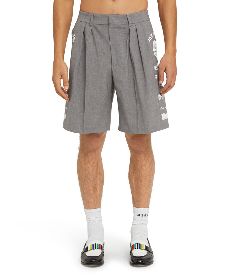MSGM Wool "Dreamers University" Bermuda Shorts outlook