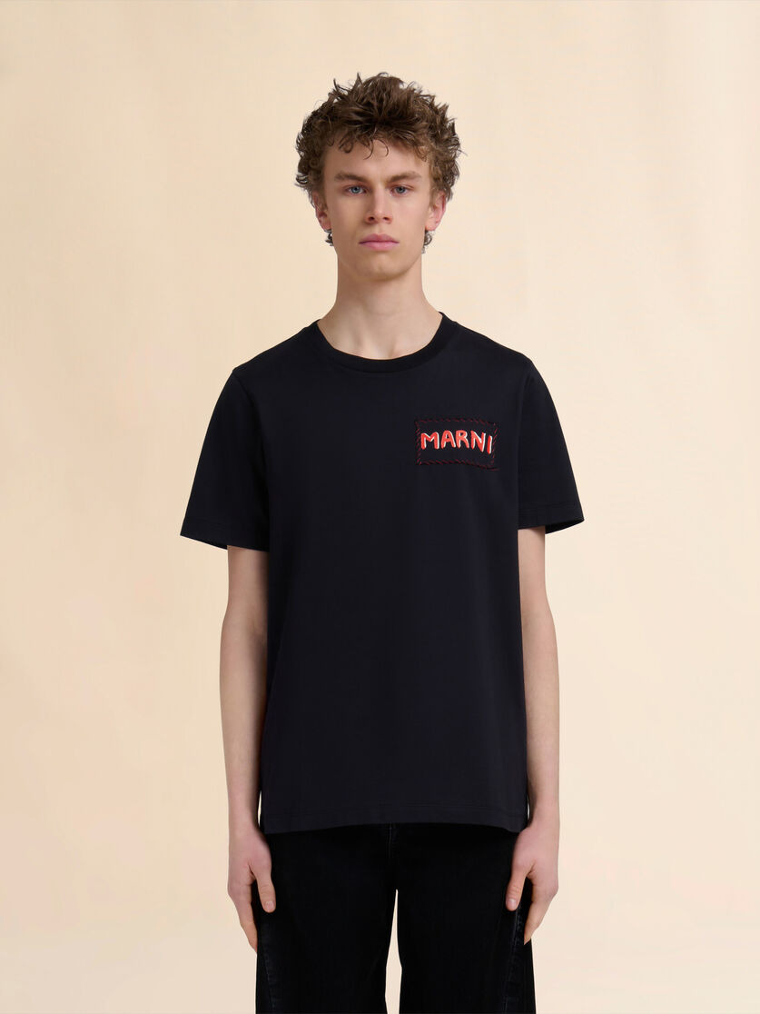 BLACK CREW NECK T-SHIRT - 2