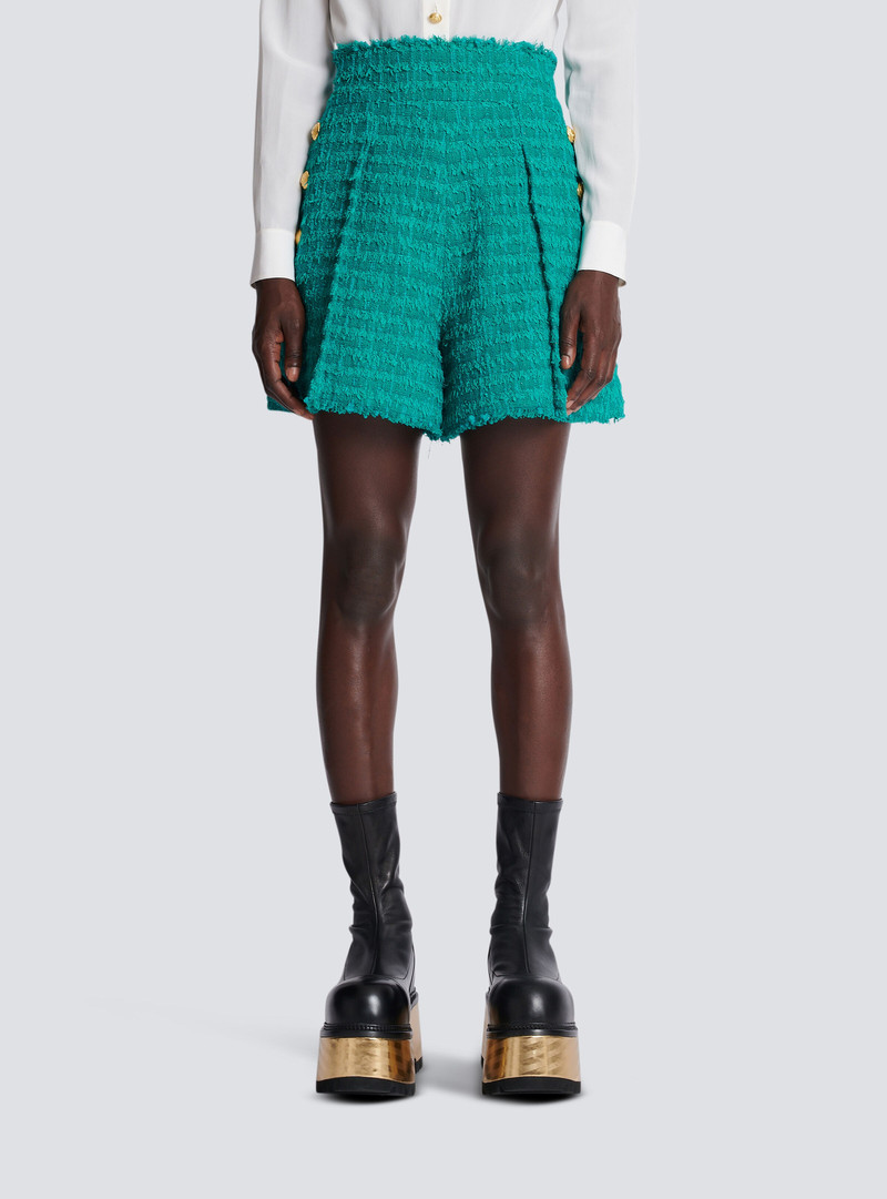 Flared tweed shorts 5