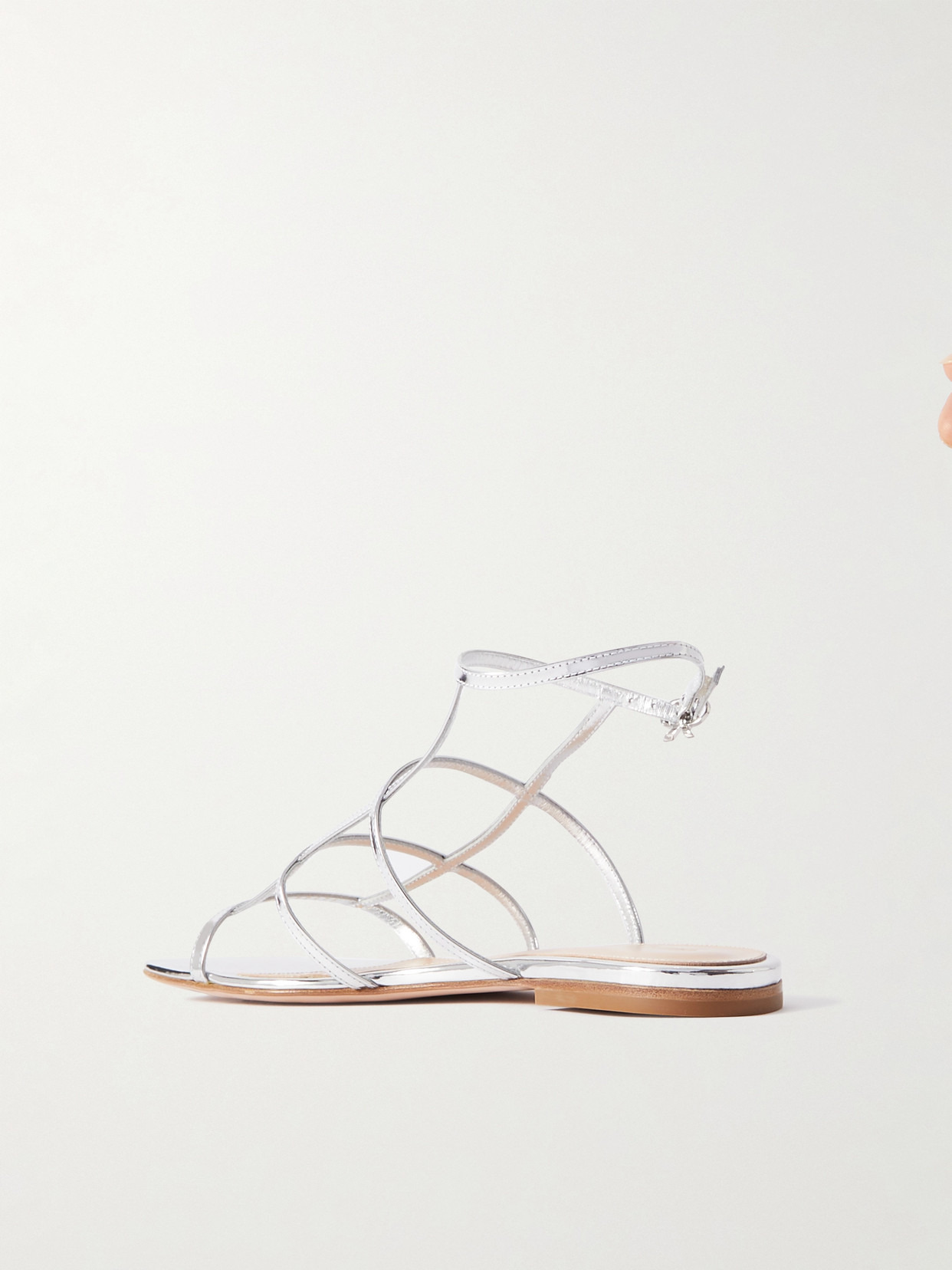Metallic Leather Sandals - 3