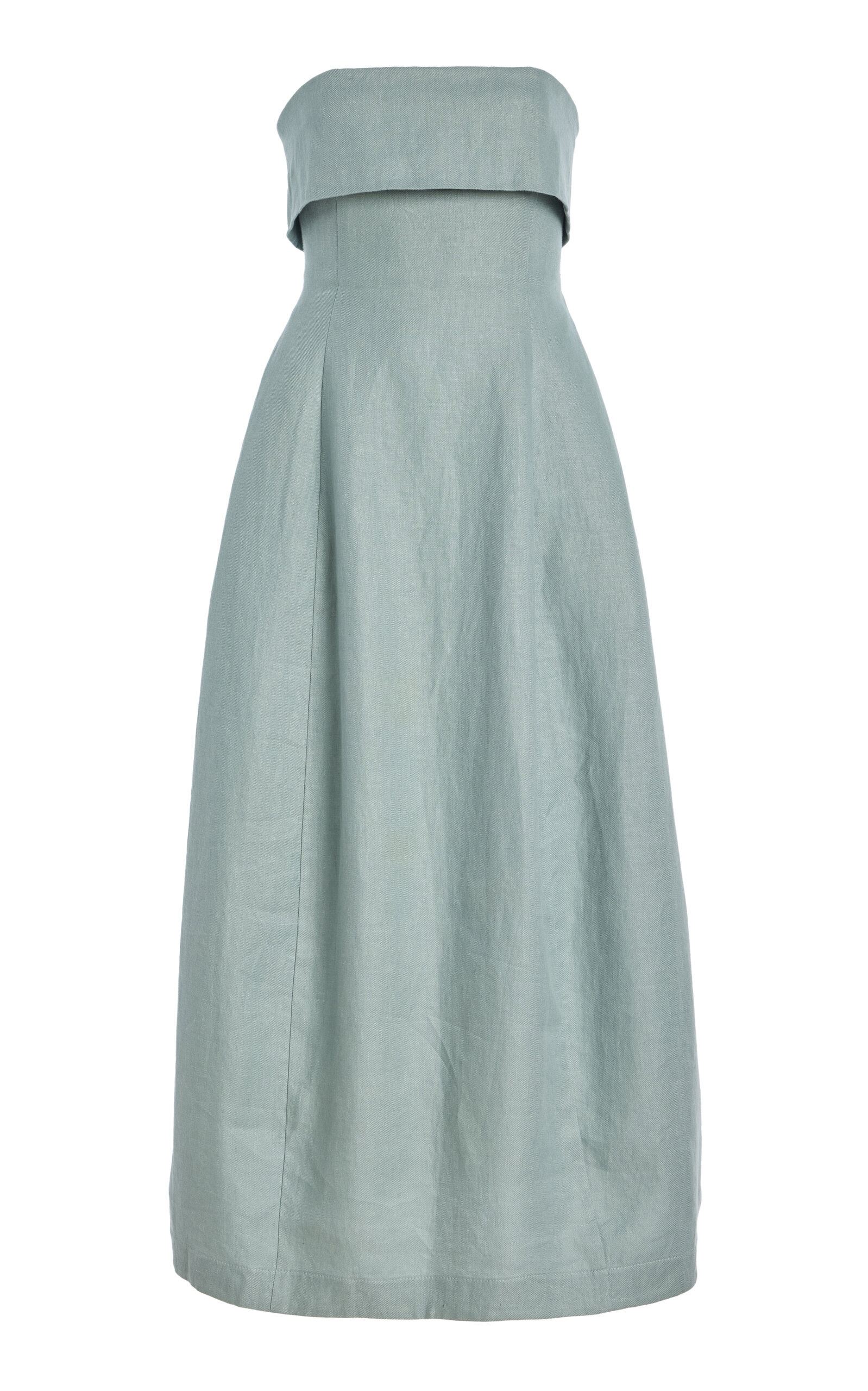 Atami Strapless Linen-Twill Maxi Dress blue - 1