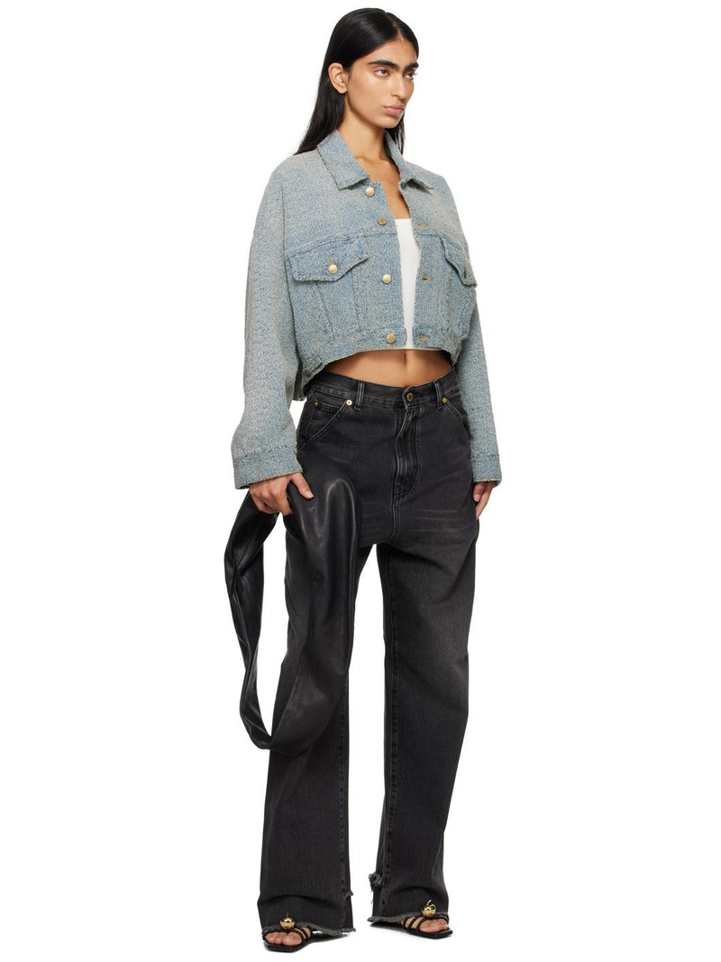 DARKPARK Blue Gigi Bouclé Cropped Jacket outlook