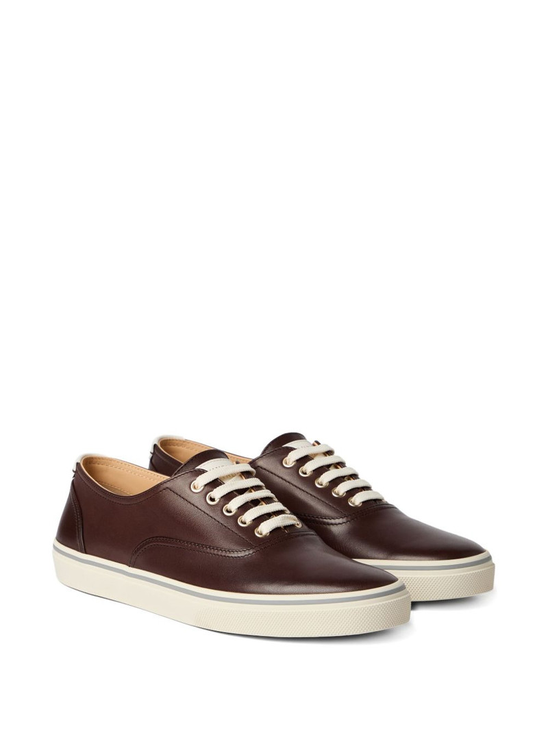 Brunello Cucinelli leather lace-up sneakers outlook