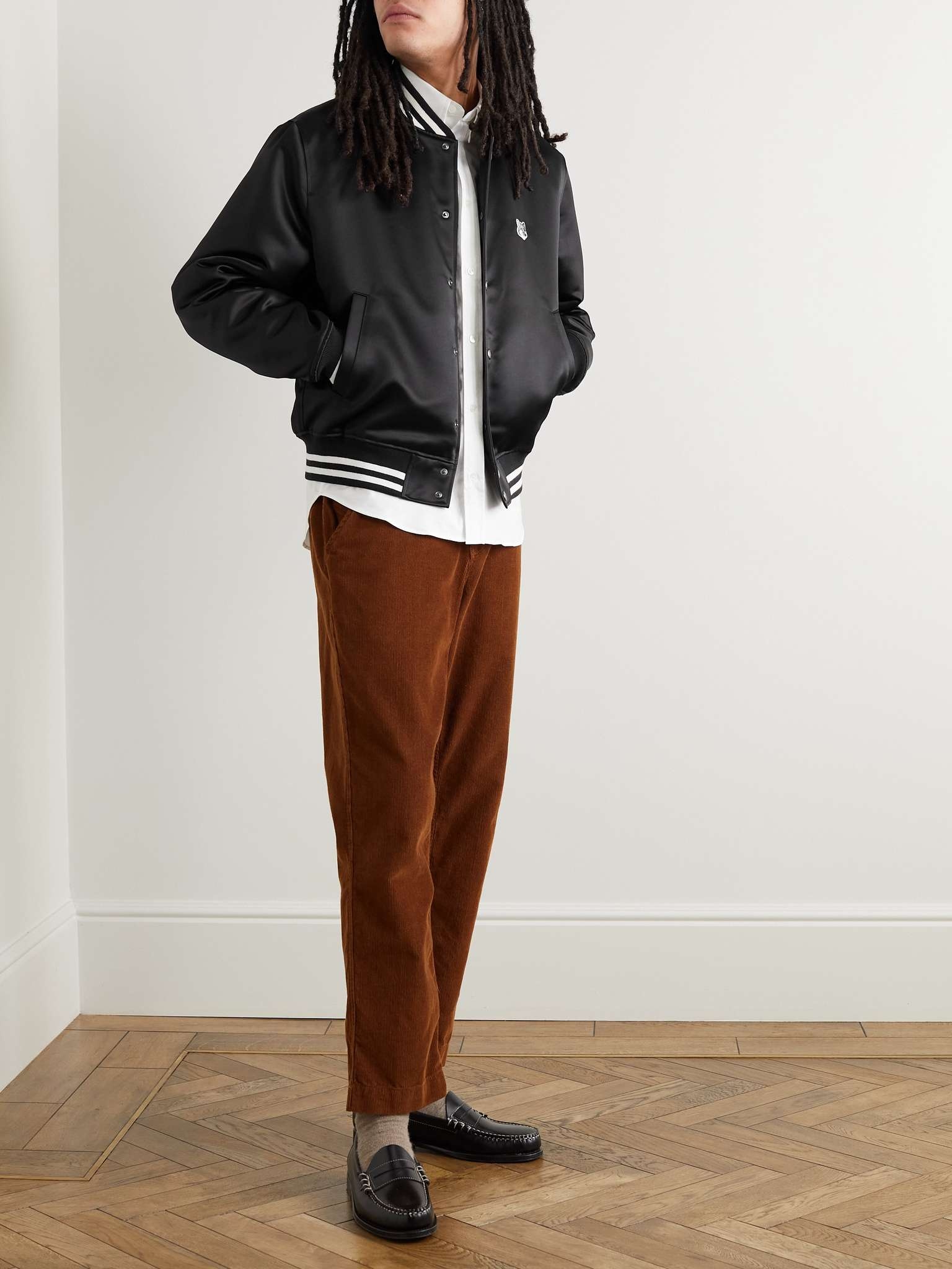 Logo-Appliquéd Satin Bomber Jacket - 2