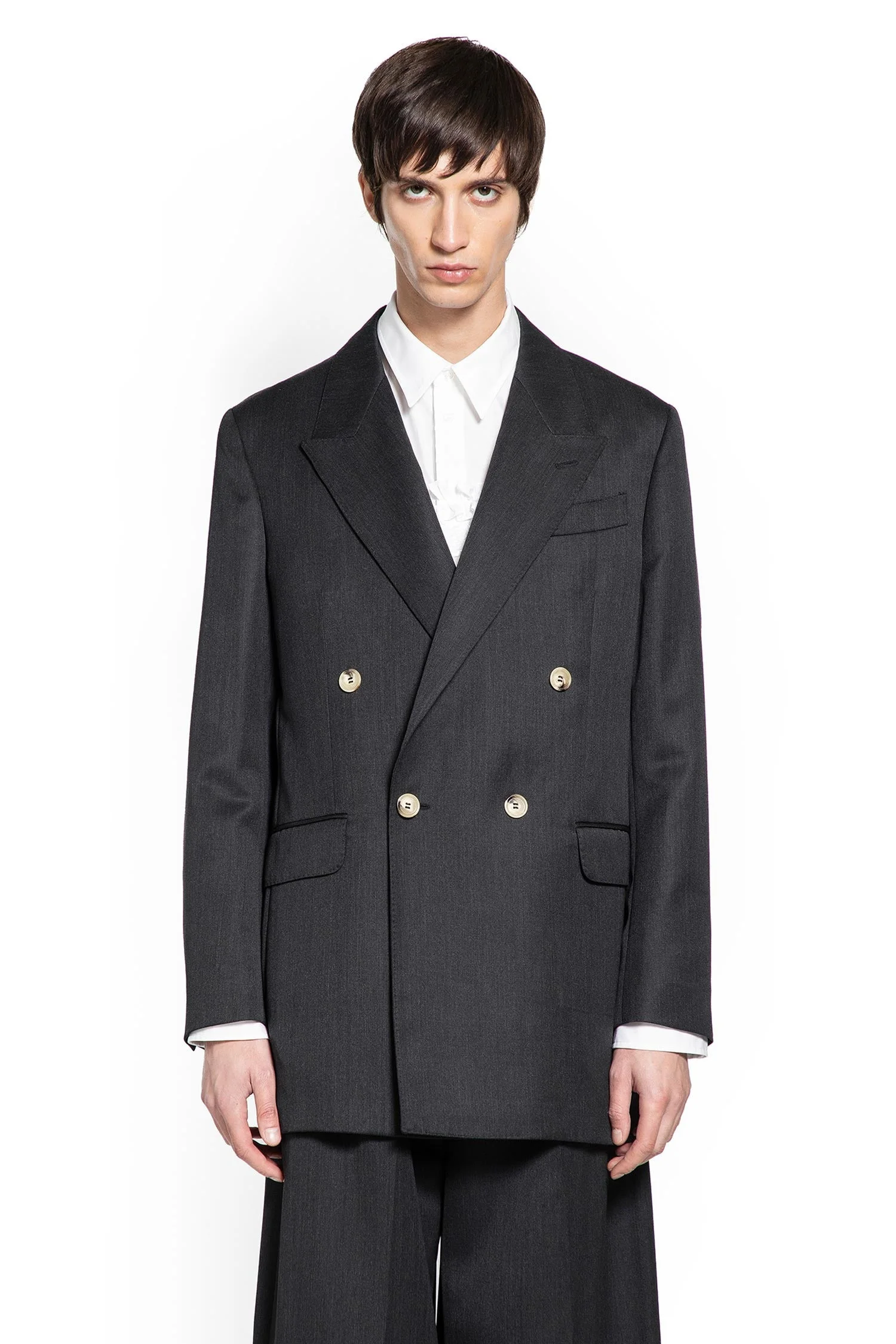 Double-breasted Blazer With Daisy Embroidery - 1