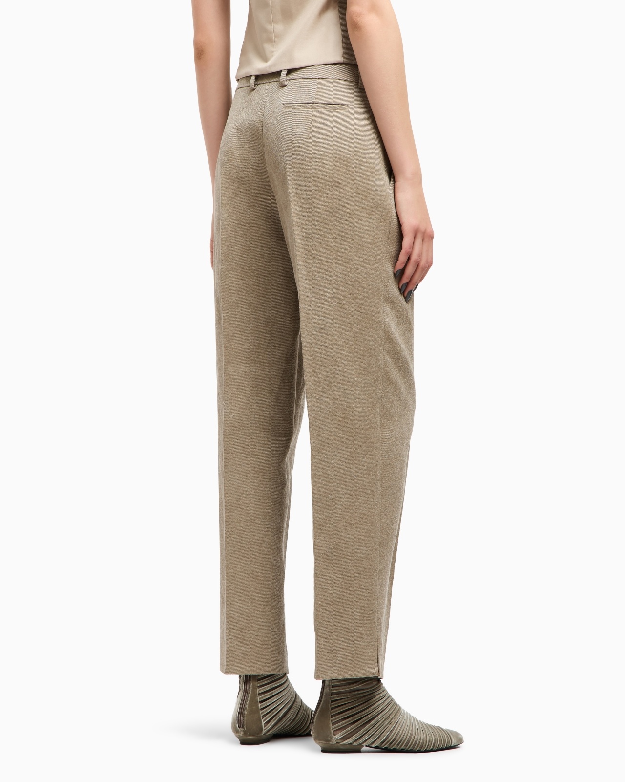 HEMP, VISCOSE AND COTTON CAVALRY DOUBLE-PLEAT TROUSERS - 3