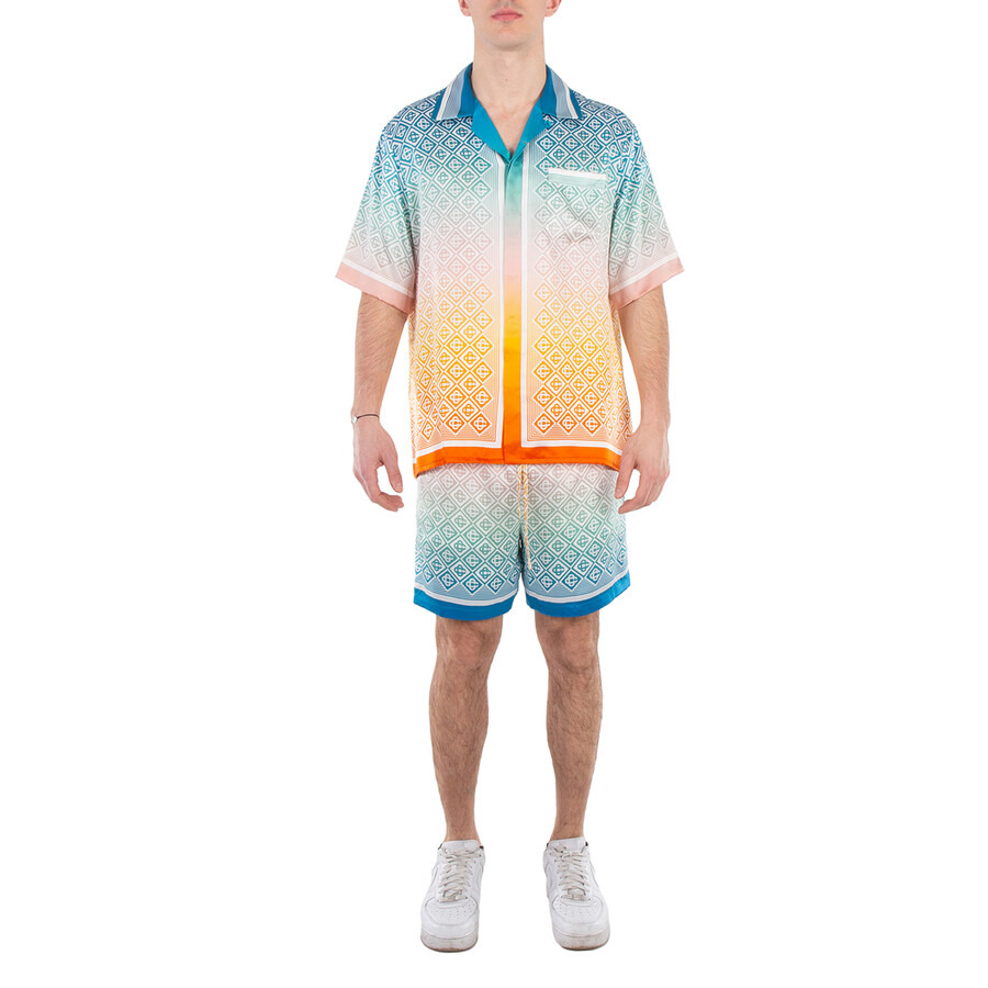 Casablanca Men's Diamond Monogram Degrade Silk Shorts - 4