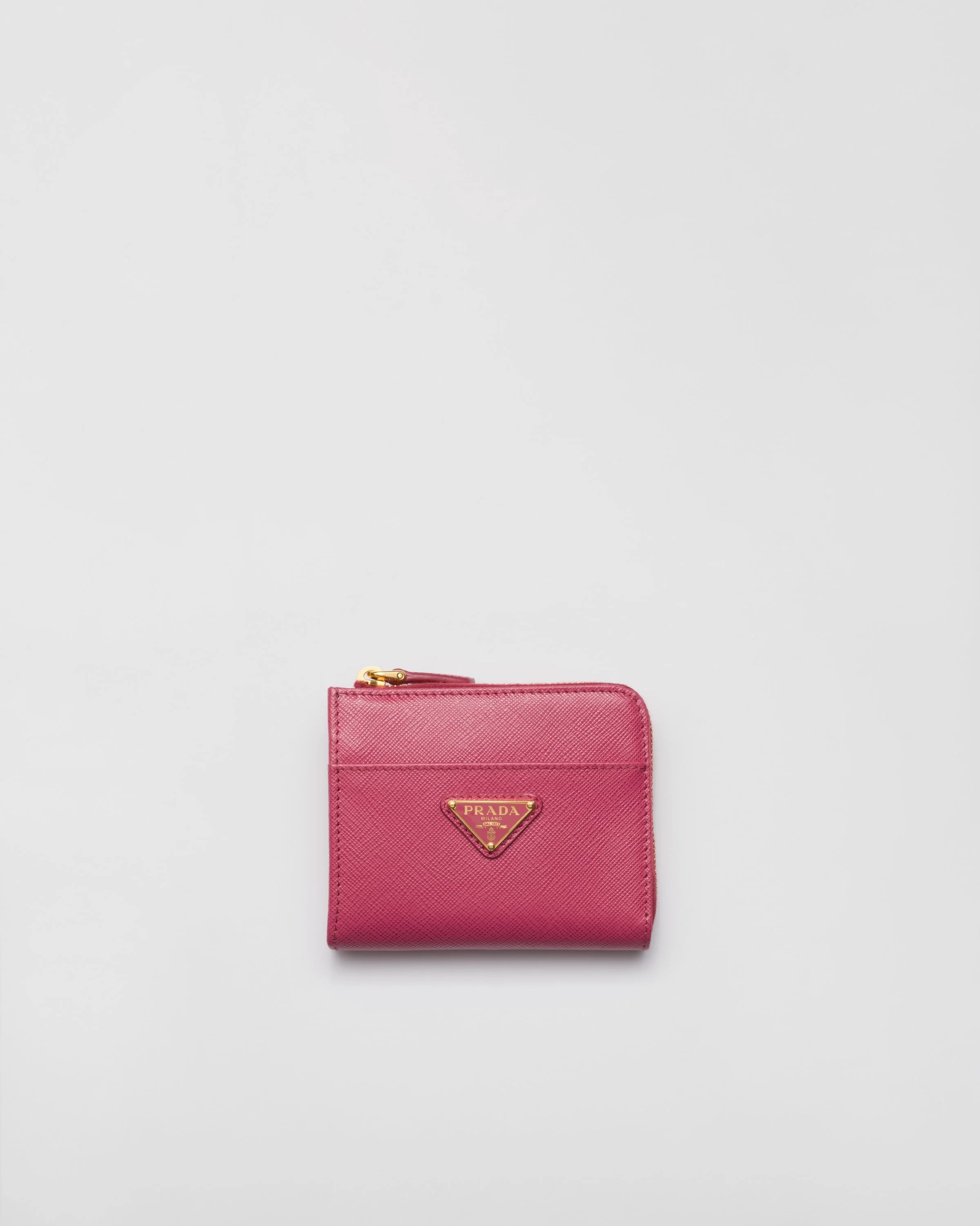 Small Saffiano leather zipper wallet - 1