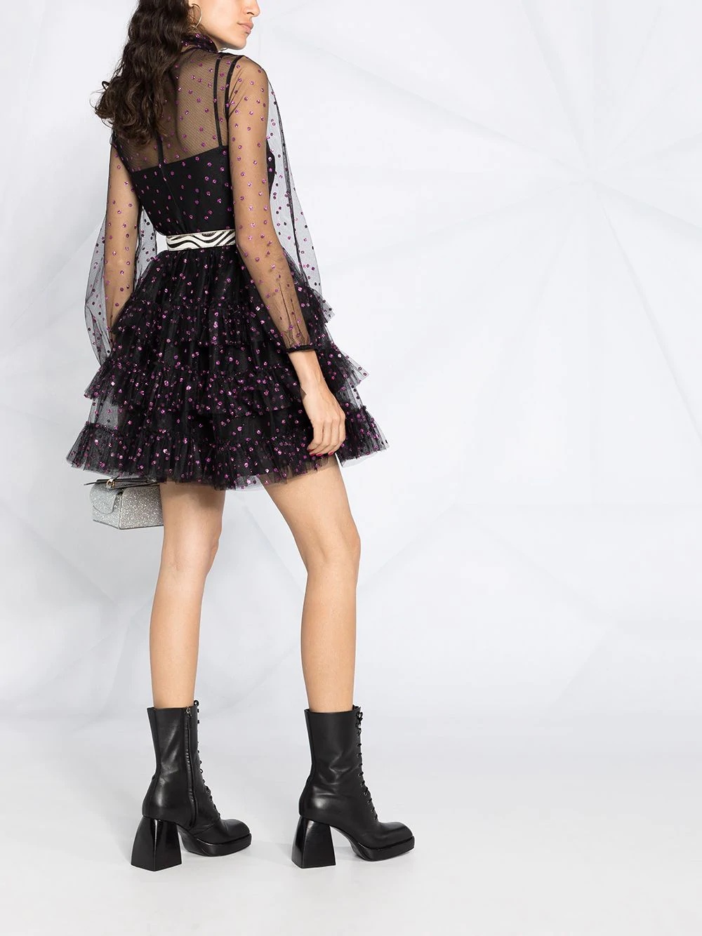 glitter polka dot tulle dress - 4