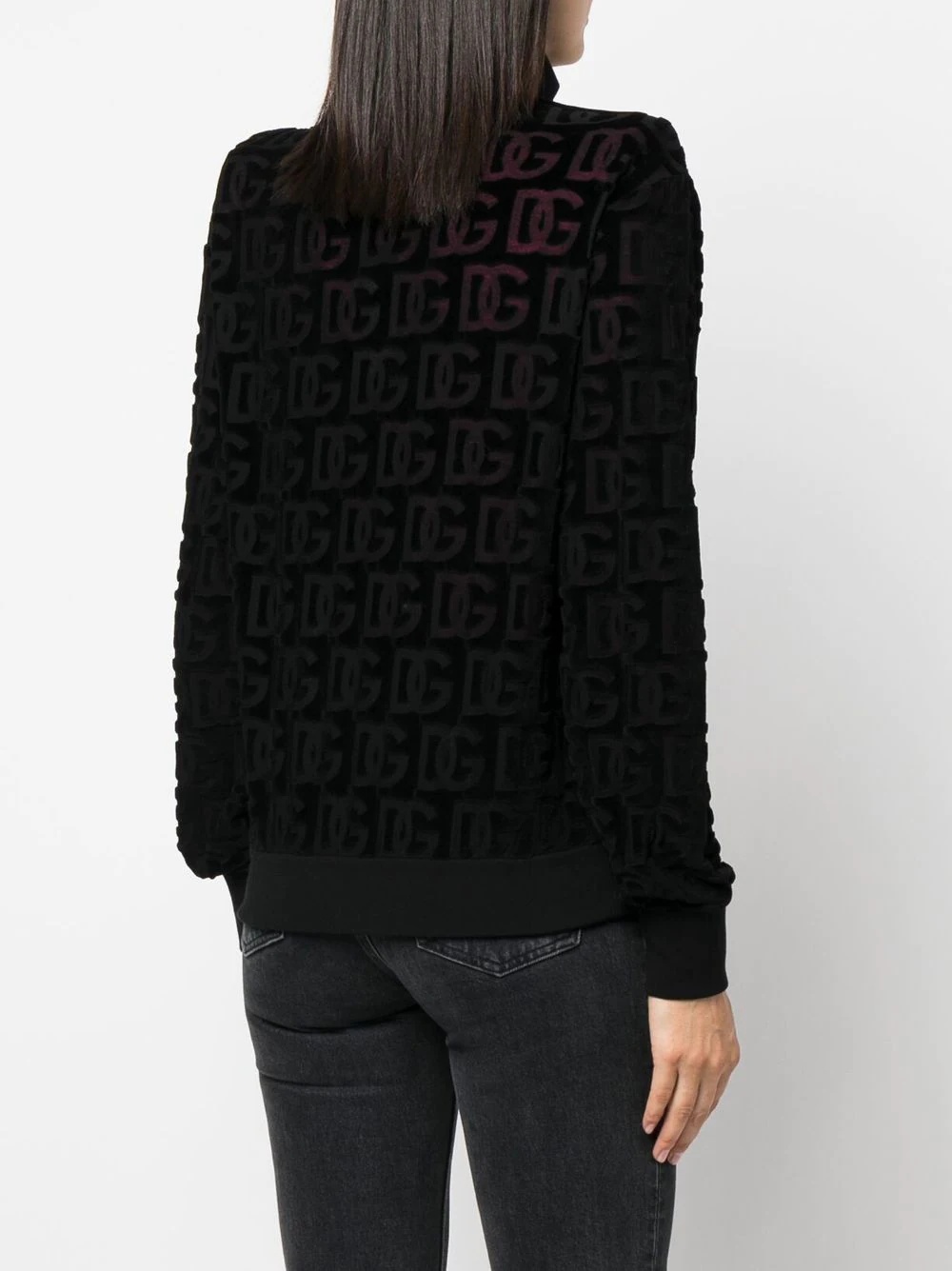jacquard-logo zip-up sweatshirt - 4