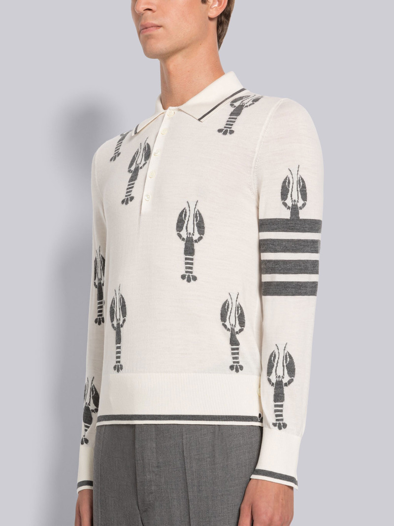 Thom Browne lobster-intarsia polo shirt outlook