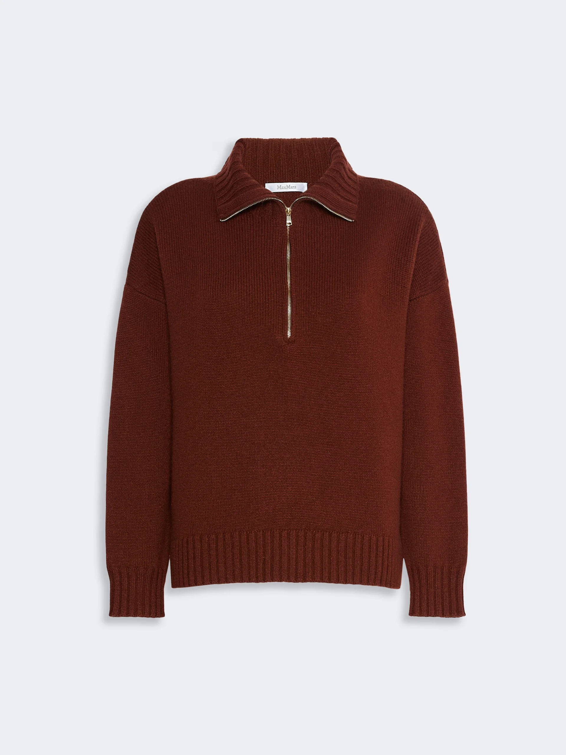 CRASSO Cashmere yarn high-neck sweater - RUST - 1