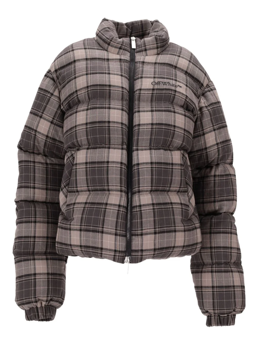 spray check flannel down jacket - 1