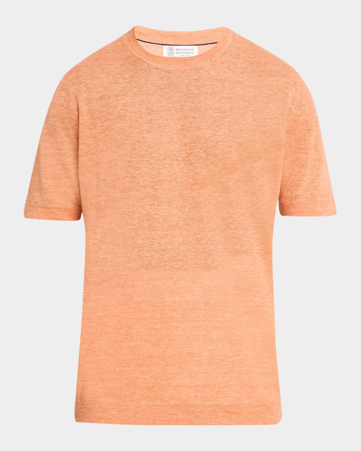 Men's Linen and Cotton Knit Short-Sleeve Sweater - 1