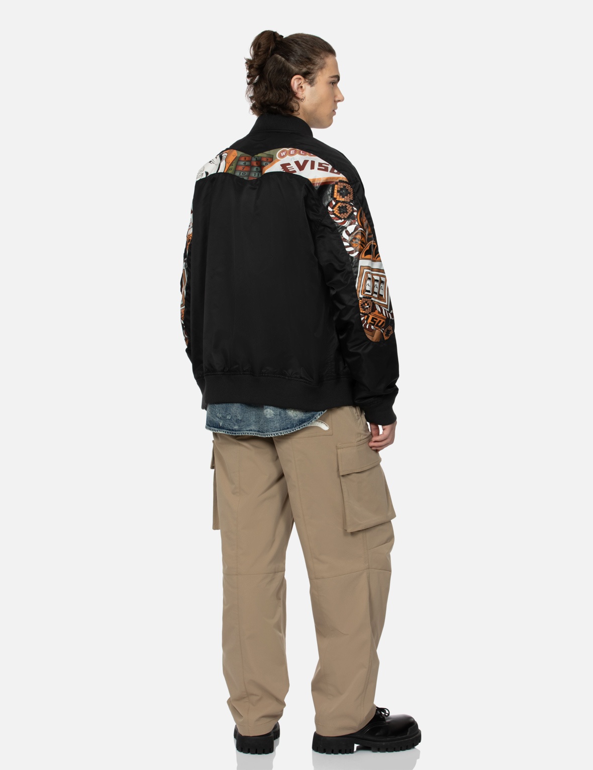 "VIRTUAL VACATION" DAICOCK PRINT LOOSE FIT BOMBER JACKET - 3