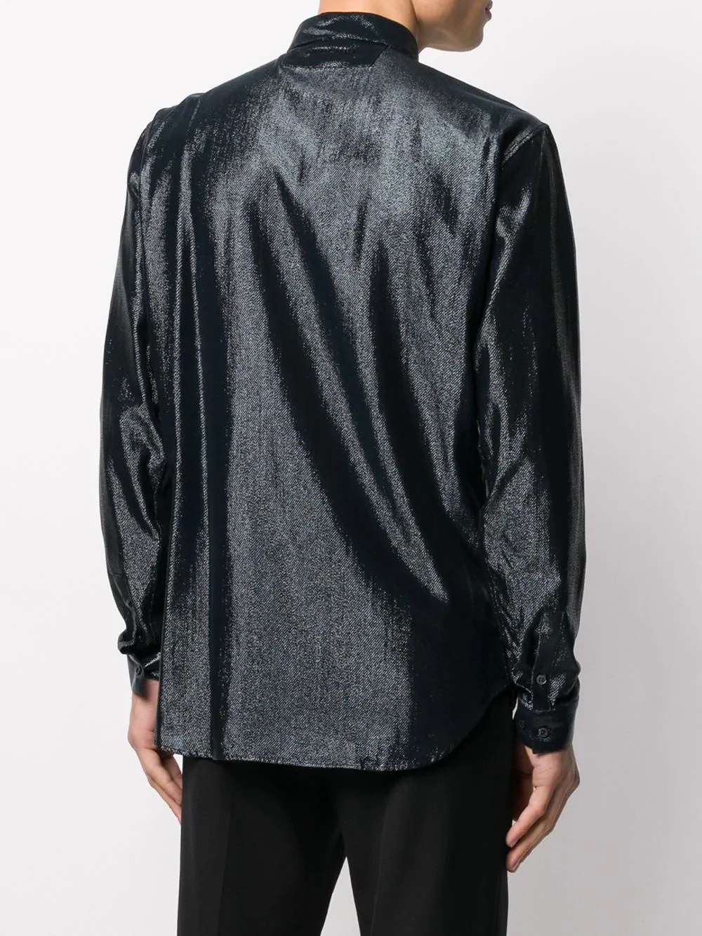 metallic long-sleeve shirt - 4