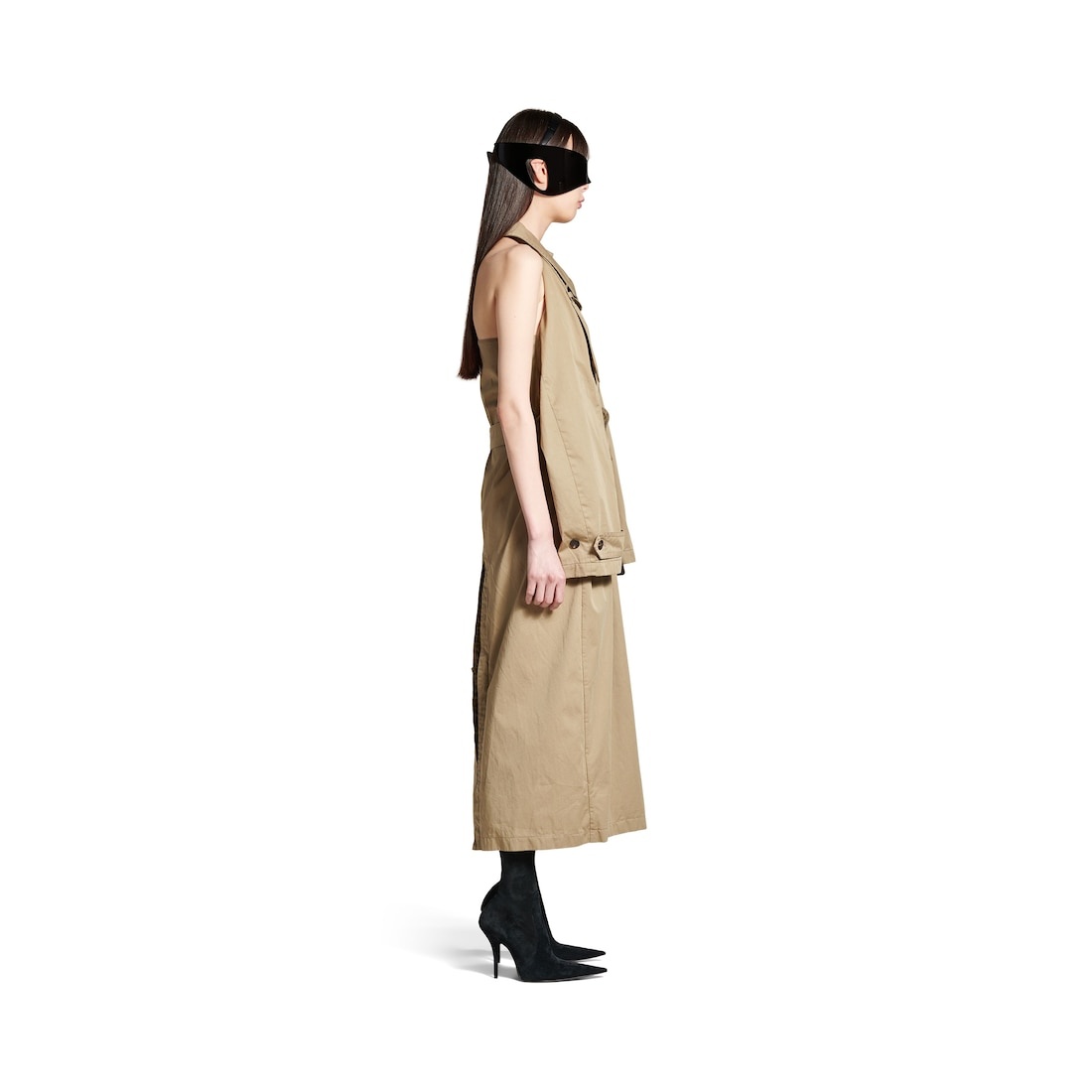 Women's Suspended Trench Dress in Beige - 3
