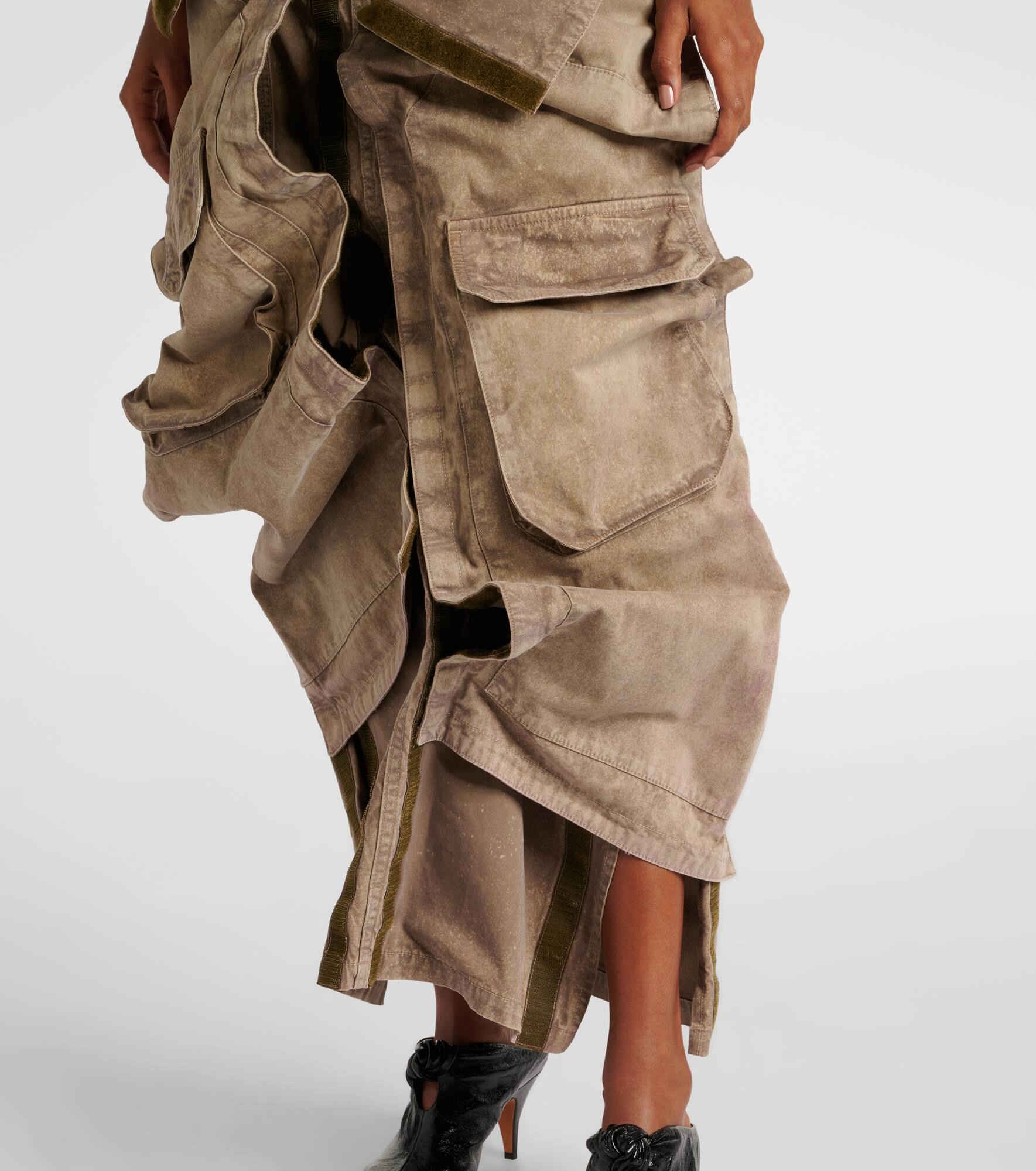 Velcro cotton cargo skirt - 5