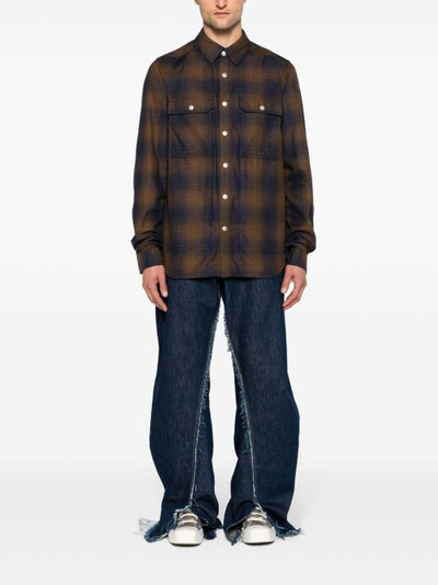 Rick Owens DRKSHDW checked cotton overshirt outlook