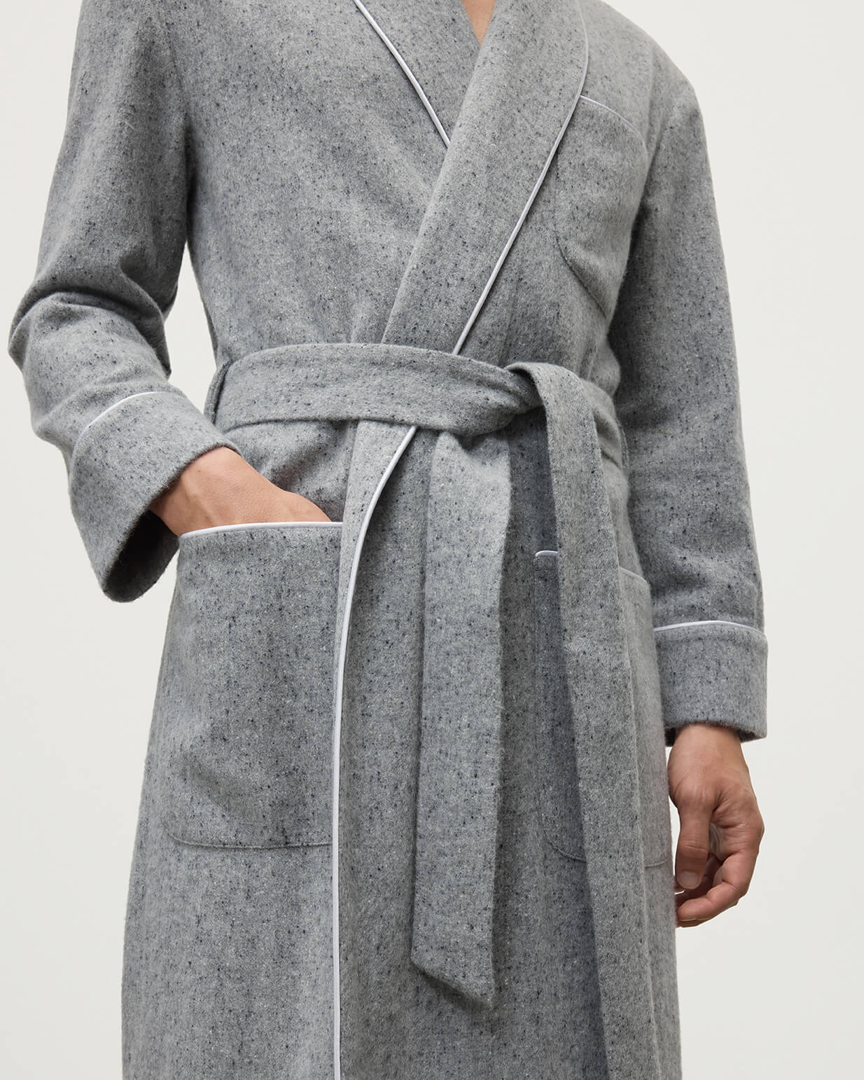 Donegal Cashmere Grey Dressing Gown - 5