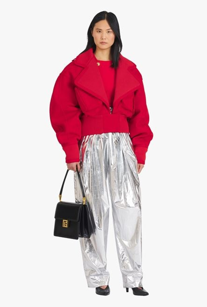 Balmain Silvery boyfriend cut pants outlook