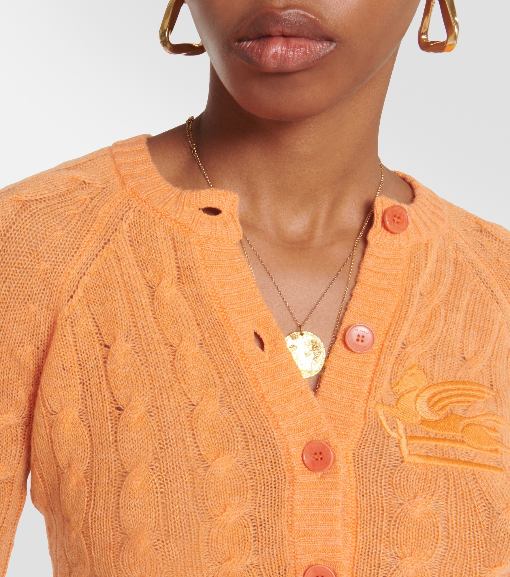 Pegaso cable-knit cashmere cardigan - 5