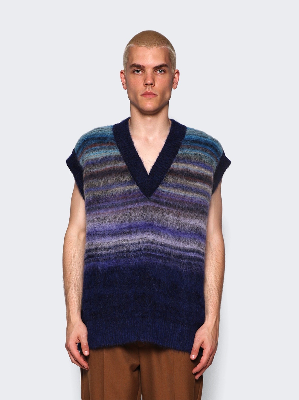 Space Dyed Mohair Vest Blue and Purple - 3