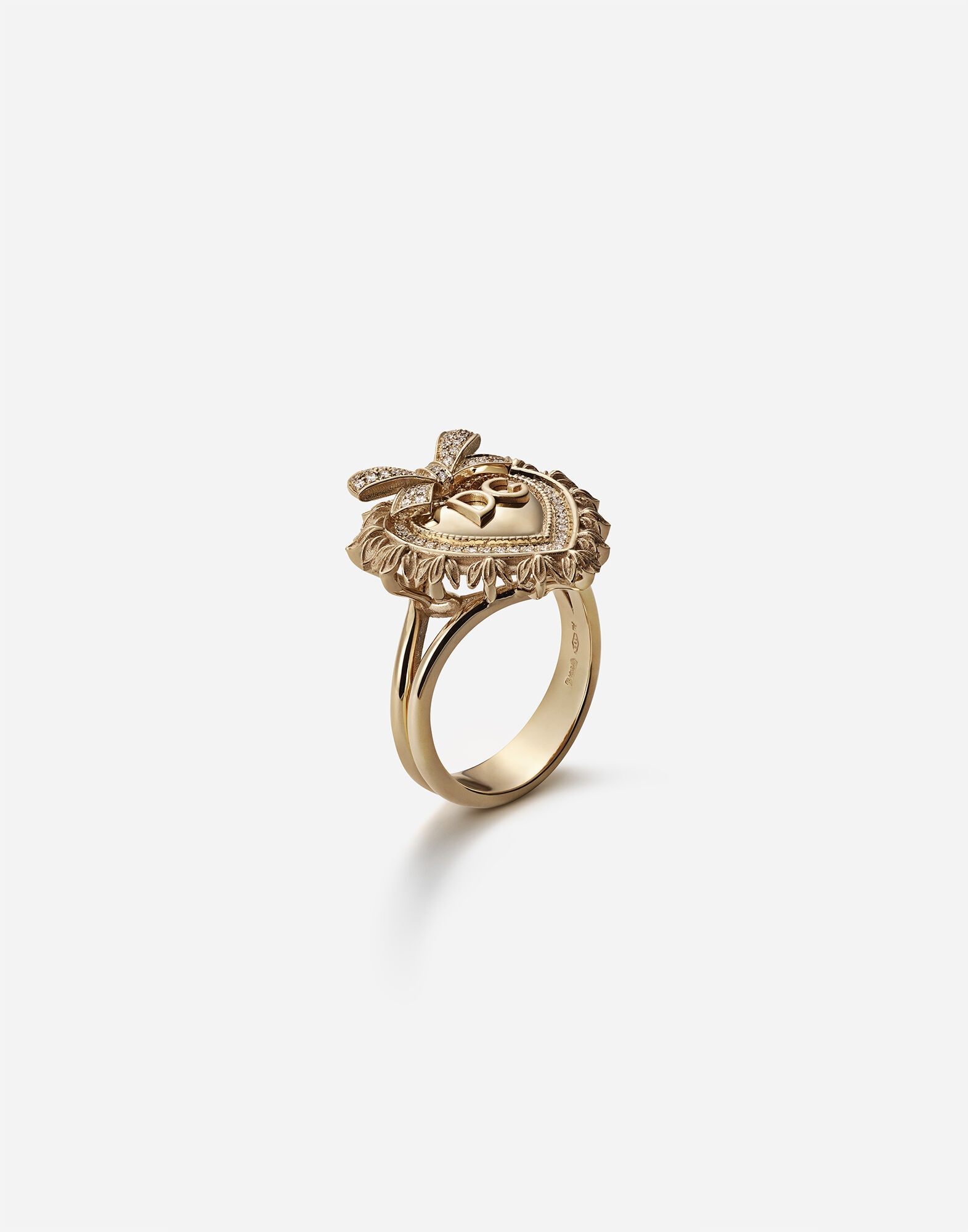 Devotion ring in yellow gold with diamonds - 2