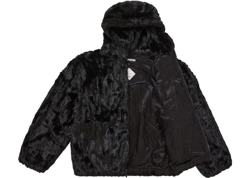 Supreme Supreme Faux Fur Hooded Jacket Black outlook