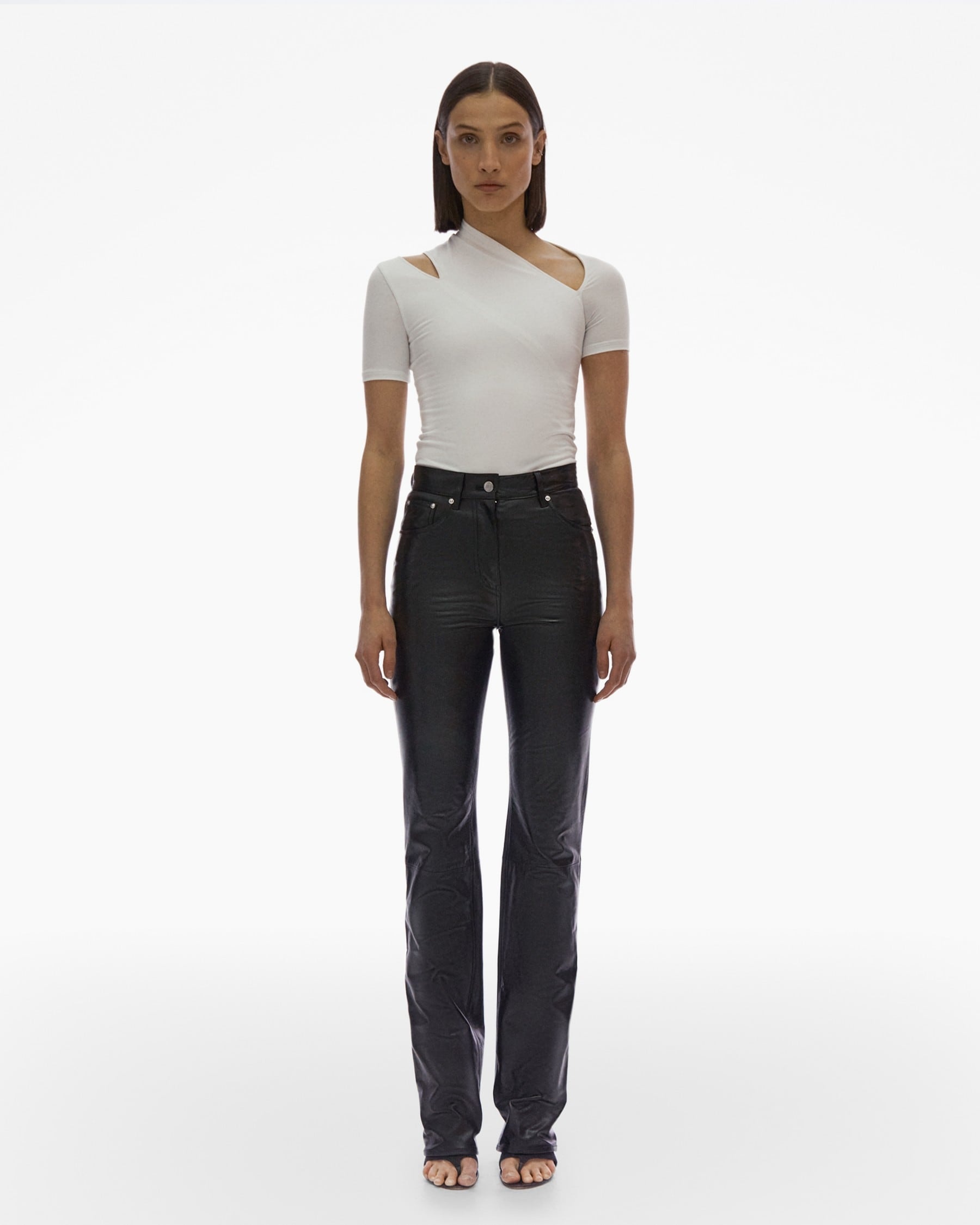 LEATHER 5-POCKET PANT - 2