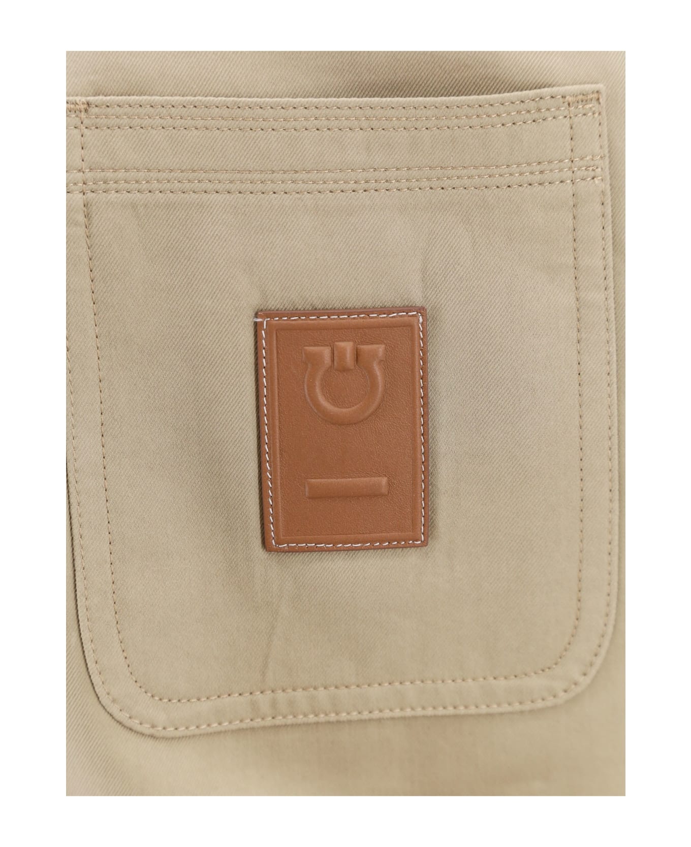 Cotton And Viscose Jacket With Gancini Leather Patch - 3