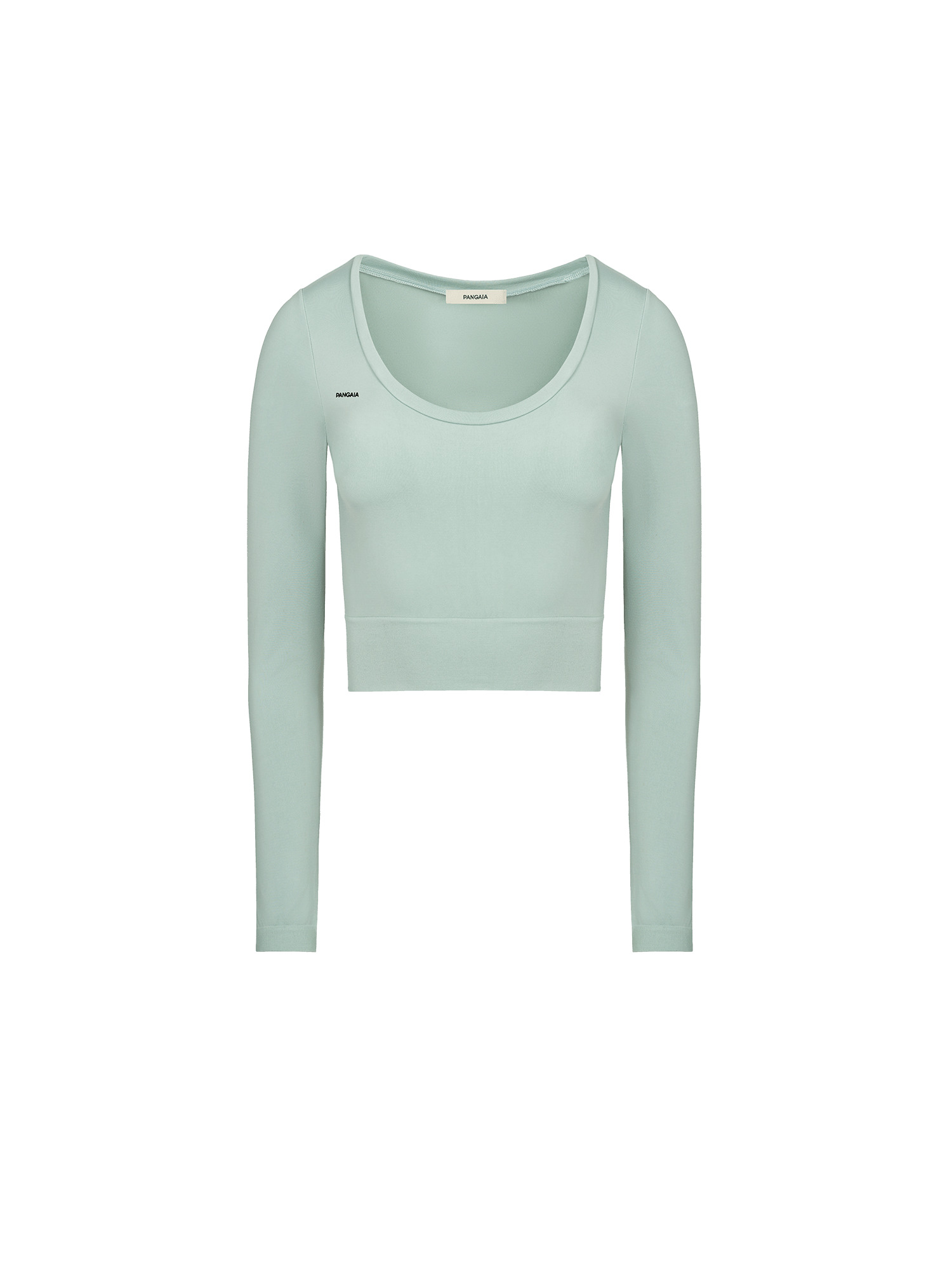 Women's Plant-Stretch Long Sleeve Cropped Top - Eucalyptus Blue - 1